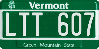 VT license plate LTT607