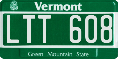 VT license plate LTT608