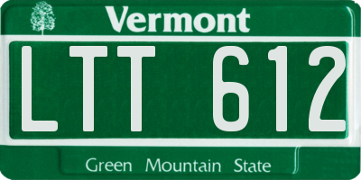 VT license plate LTT612