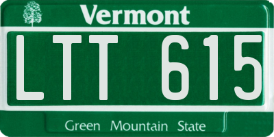 VT license plate LTT615