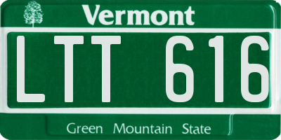 VT license plate LTT616