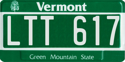 VT license plate LTT617