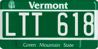 VT license plate LTT618