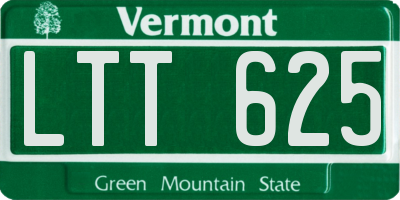 VT license plate LTT625