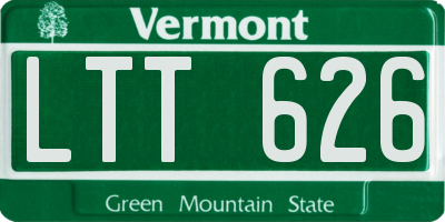 VT license plate LTT626
