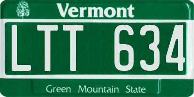 VT license plate LTT634