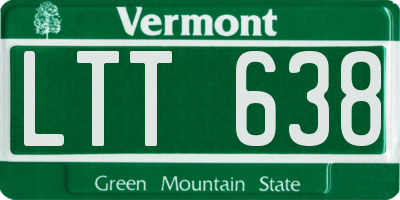 VT license plate LTT638
