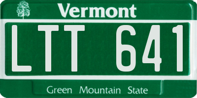 VT license plate LTT641