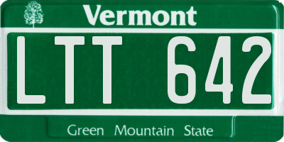 VT license plate LTT642