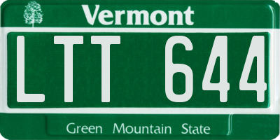 VT license plate LTT644