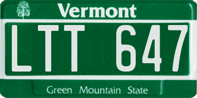 VT license plate LTT647