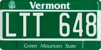 VT license plate LTT648