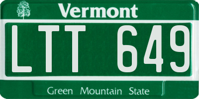 VT license plate LTT649