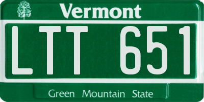 VT license plate LTT651