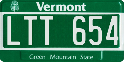 VT license plate LTT654