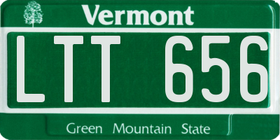 VT license plate LTT656