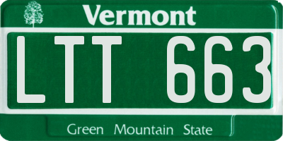 VT license plate LTT663
