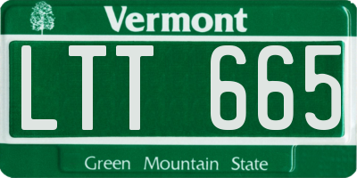 VT license plate LTT665