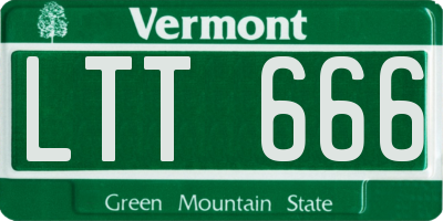 VT license plate LTT666