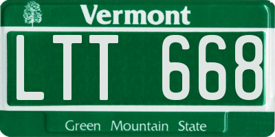 VT license plate LTT668