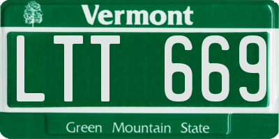 VT license plate LTT669