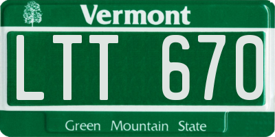 VT license plate LTT670