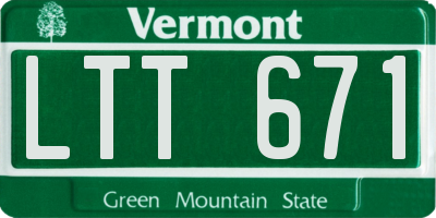 VT license plate LTT671