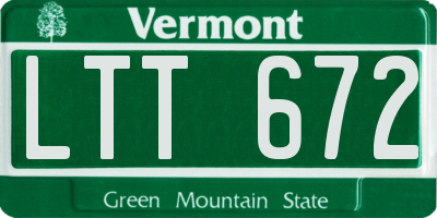 VT license plate LTT672
