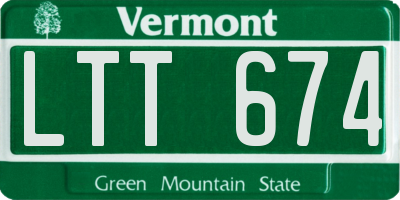 VT license plate LTT674