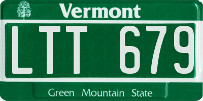 VT license plate LTT679