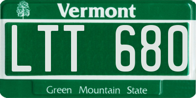 VT license plate LTT680