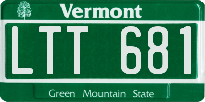 VT license plate LTT681