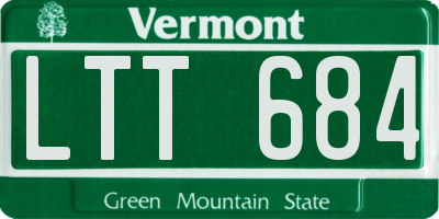 VT license plate LTT684