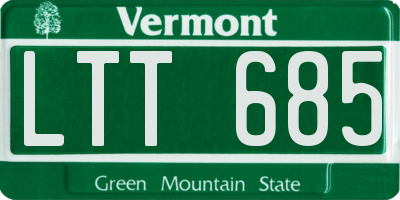 VT license plate LTT685