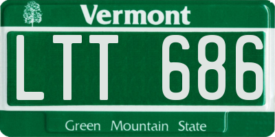 VT license plate LTT686