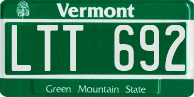 VT license plate LTT692