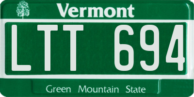 VT license plate LTT694