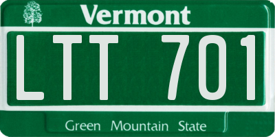 VT license plate LTT701