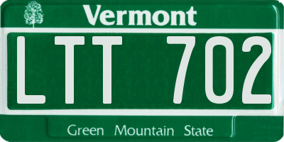 VT license plate LTT702