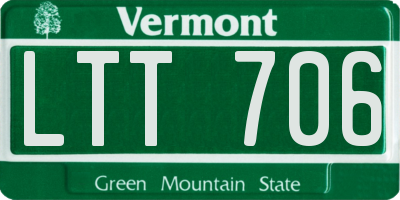 VT license plate LTT706