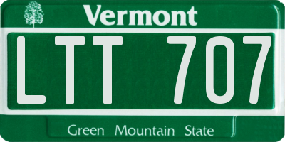 VT license plate LTT707