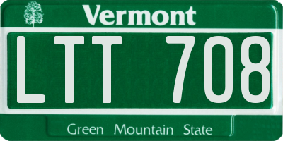 VT license plate LTT708