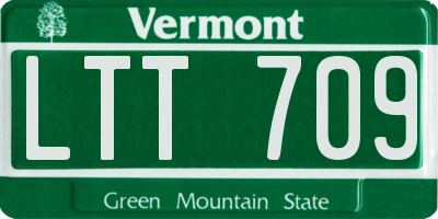 VT license plate LTT709