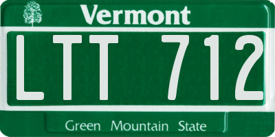 VT license plate LTT712