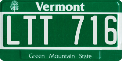 VT license plate LTT716