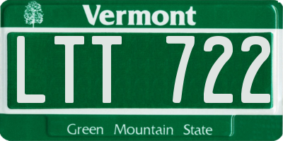 VT license plate LTT722