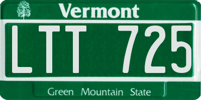 VT license plate LTT725