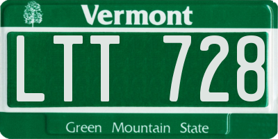 VT license plate LTT728