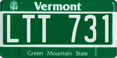 VT license plate LTT731