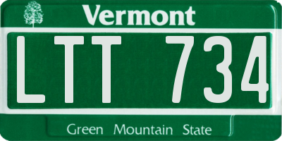 VT license plate LTT734
